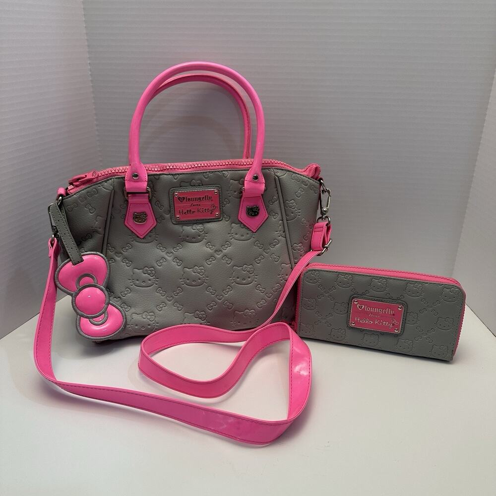 Loungefly x Hello Kitty 2013 Vintage Y2K Rare Hot Pink Crossbody Purse & Wallet